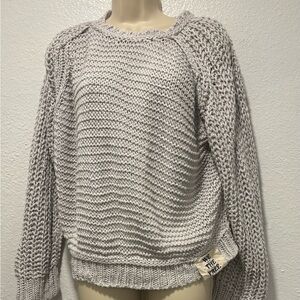 We The Free Light Gray Knit Sweater